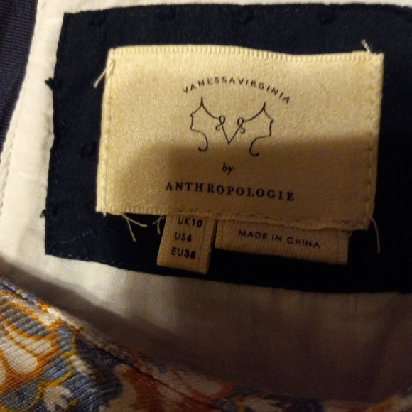 Vanessa virginia Anthropologie Sleeveless Dress womens Sz 6 35long 16 Armpit - Picture 4 of 4